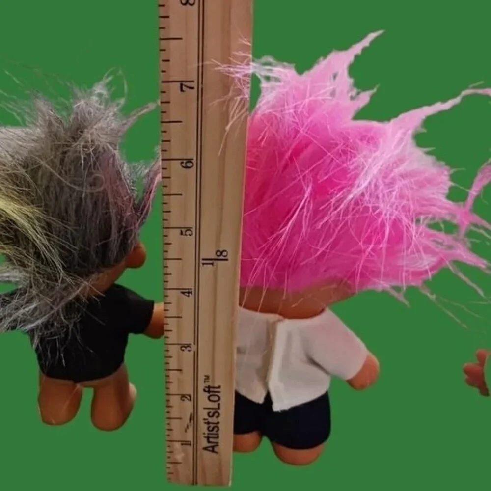 Russ vtg lot of 4 troll dolls vinyl